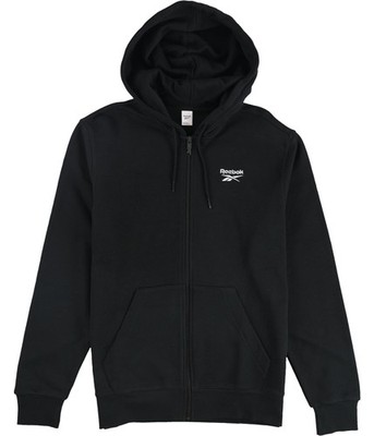 Reebok Mens Classic Vector Hoodie Sweatshirt, Black, Medium
