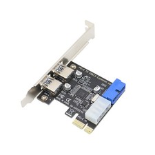 2 Ports PCI Express USB 3.0 Front Panel with Control Card Adapter 4-Pin 20 Pin
