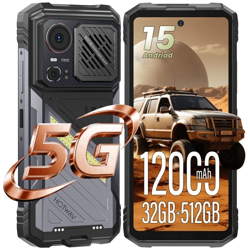 HOTWAV Hyper 8 Pro 5G Outdoor Smartphone 32GB+512GB 108MP+32MP 6.8Zoll Handy NFC