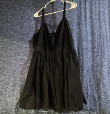 Torrid Black Solid Sundress V-Neck Sleeveless Strappy Short Plus Size 3