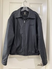 Vtg Black Leather Jacket Gear For Sports Mens Size XL