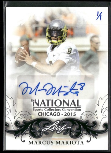 Marcus Mariota 2015 Leaf National Convention Auto 1/1 #NSCC-MM1 Oregon Ducks
