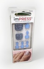 KISS imPRESS PRESS-ON PEDICURE 24 Toenails Zehenn&auml;gel DANCING SHOES hellblau