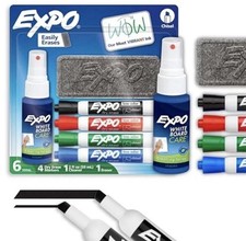 2 PK EXPO Dry Erase Marker Starter Set, Chisel Tip, Assorted Colors, 6 Piece