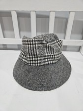 Vintage Liz Claiborne Tweed Womens Hat Gray Wool, Silk,  Nylon