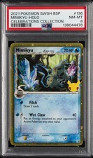 2021 POKEMON SWSH BLACK STAR PROMO CELEBRATIONS COLL #136 MIMIKYU-HOLO PSA 8