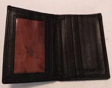 GREEN MOUNTAIN LEATHER BIFOLD MINI WALLET IN DARK BROWN 