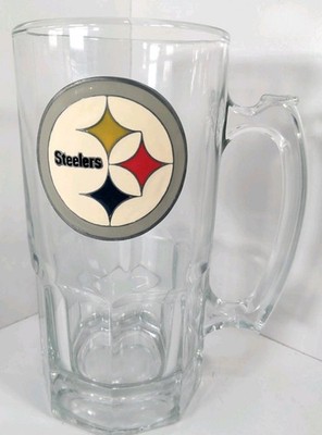 Pittsburg Steelers Huge 32 oz King Size Heavy Glass Beer Stein Mug