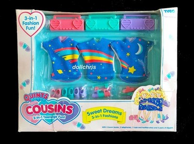 1992 VTG Tyco Quints Cousins Dolls Sweet Dreams 3-in-1 Fashions NRFB Clothes New