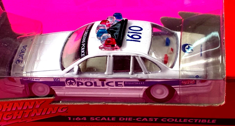 Johnny White Lightning New Orleans Police Crown Victoria Chase Detailed 1:64 PP - Image 3 of 4