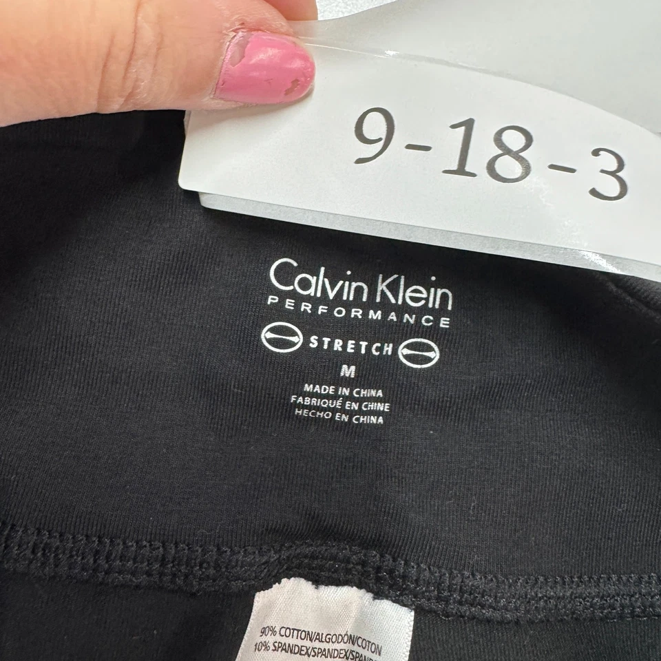 Calvin Klein Performance Leggings Womens Small Black Athletic Crop High Waisted - Image 3 of 4