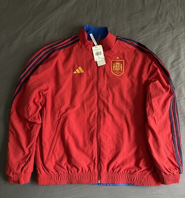 Adidas Spain National Soccer Team Anthem Reversible Jacket Mens Sz