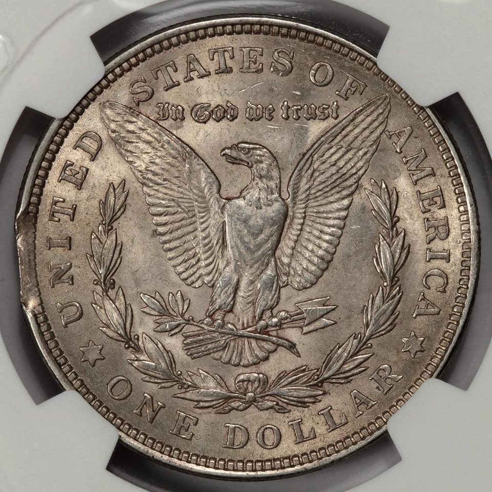 1921 NGC MS62 Curved Clip Morgan Silver Dollar Mint Error - Image 2 of 4