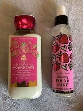 Bath  Body Works STRAWBERRY POUND CAKE DIAMOND SHIMMER MIST  BODY LOTION