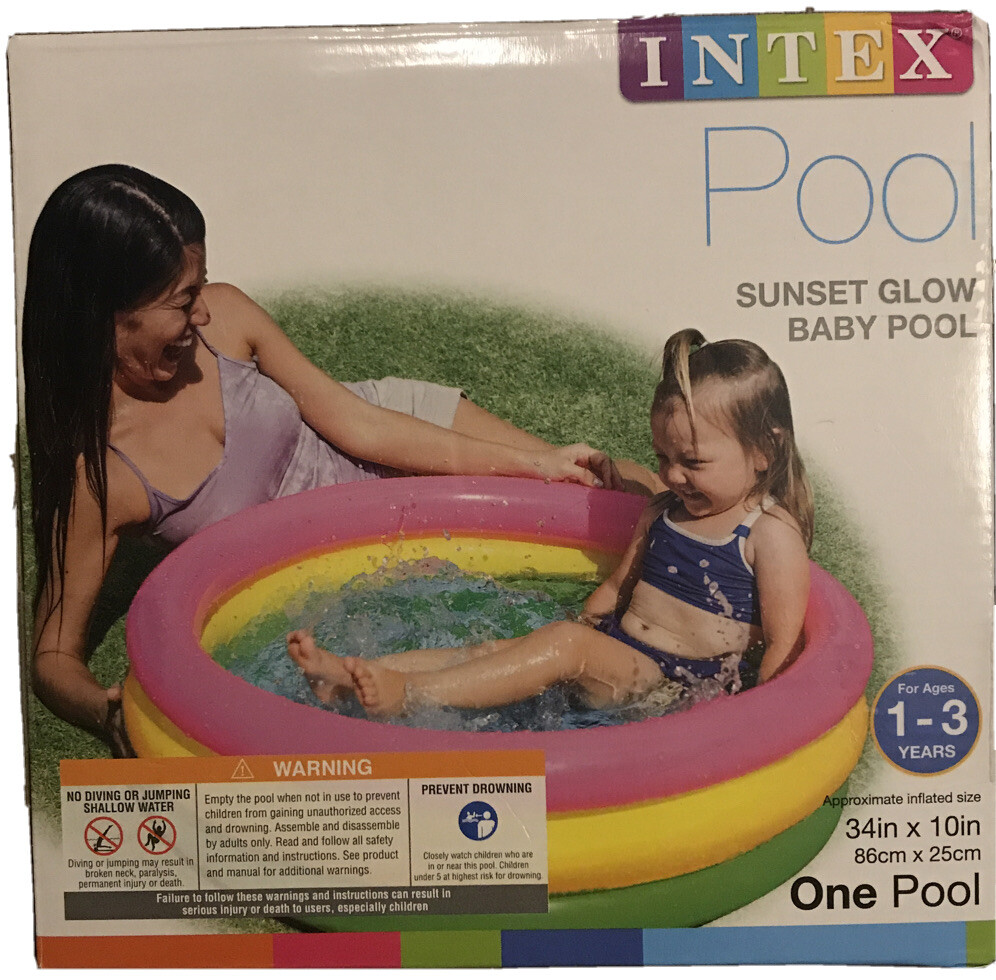 Intex Kiddie Baby Pool Sunset Glow Inflatable 34