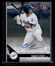 Omar Estevez 2021 Bowman Platinum Rookie Card Auto #TOP-51 Los Angeles Dodgers