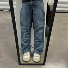 Size 36" Vintage Y2K/2000s Wide Leg Blue Dark Wash Denim Jeans