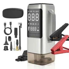 5 in 1 Jump Starter with Air Compressor, 2500A Peak Car Battery Jump Starter (fo