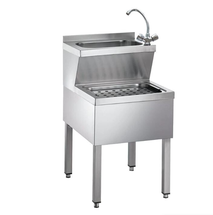 Edelstahl Handwasch-Ausgussbeckenkombination Handwaschbecken Gastrospüle NEU