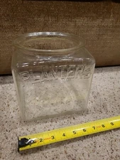 Planters Peanut Glass Container Jar Display counter Store No Lid vintage clear