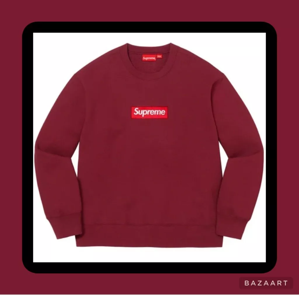 Supreme Box Logo Crewneck Cardinal Red Size Medium FW22 ✅✅✅