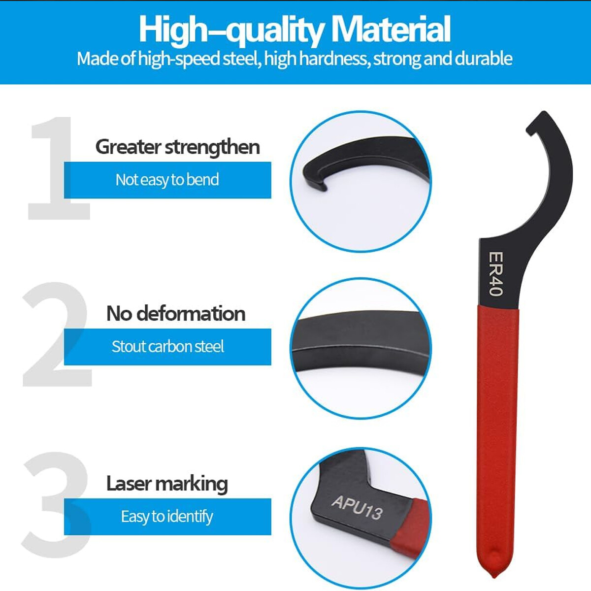 6Pcs Coilover Spanner Wrench Set, Coilover Wrench, C-Shape Spanner