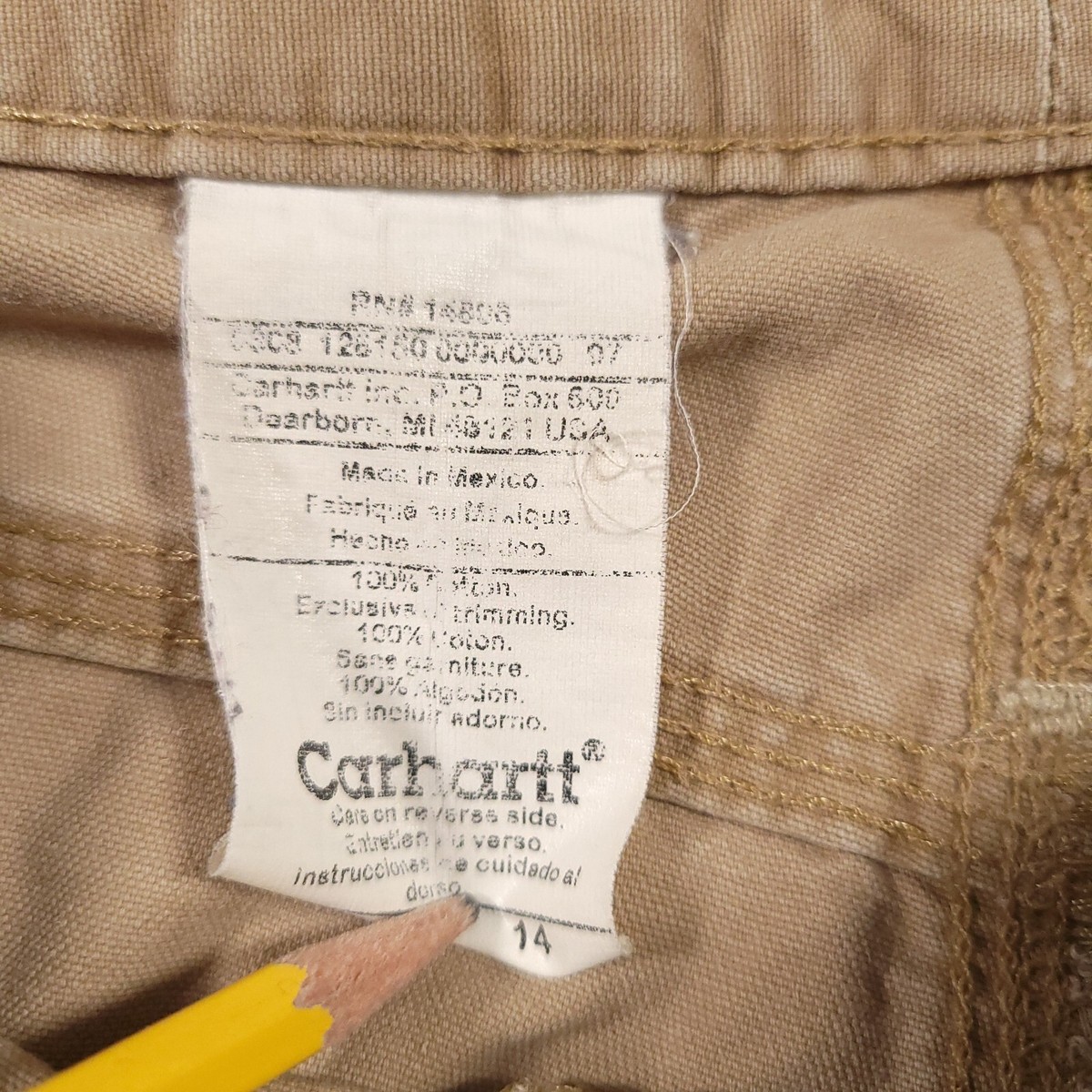 Vtg Carhartt Cargo Shorts Flat Front Canvas Outdoor Dark Khaki