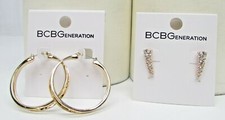2PAIR BCBGeneration Assorted GLD Hoop 41091 &...