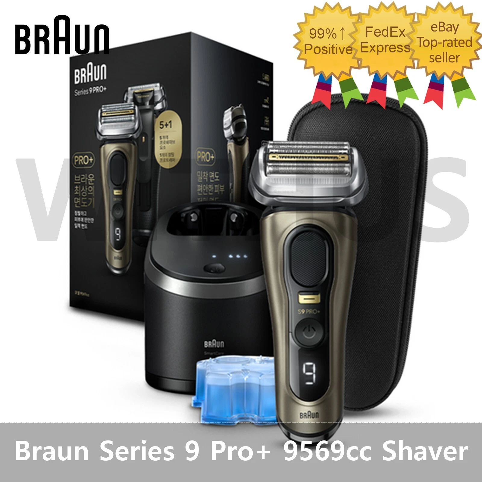 Braun Series 9 Pro+ 9569cc Cordless Electric Shaver Wet & Dry