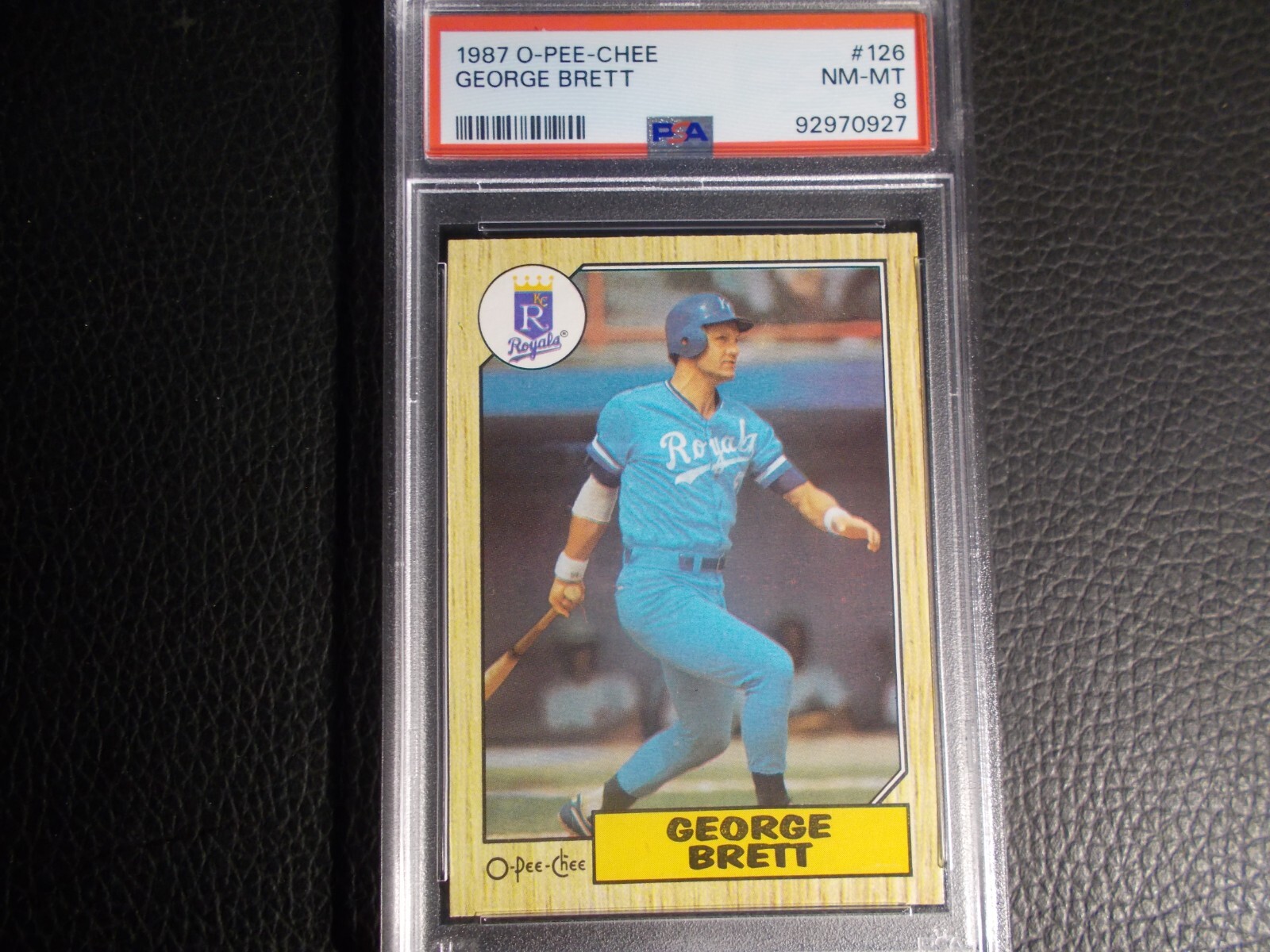 1987 O PEE CHEE #126 GEORGE BRETT PSA 8