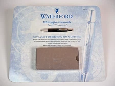 Waterford Writing Instruments Guilloche Pattern Pen, Brass Body Platinum Accents