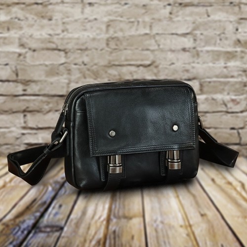 Genuine Leather Shoulder Bag Crossbody Bag for Men Vintage Real Leather Satchel - Picture 14 of 14