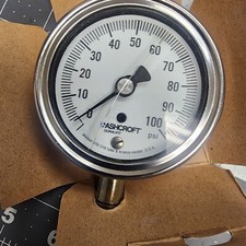 Ashcroft 25-1009-AW-02L-100 -XLJSG Pressure Gauge, 0-100psi CRACKED GLASS OF51 
