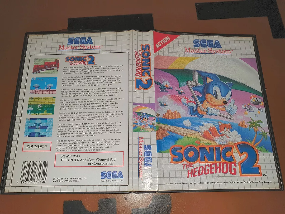 Sonic the Hedgehog 2 Sega Master System Game