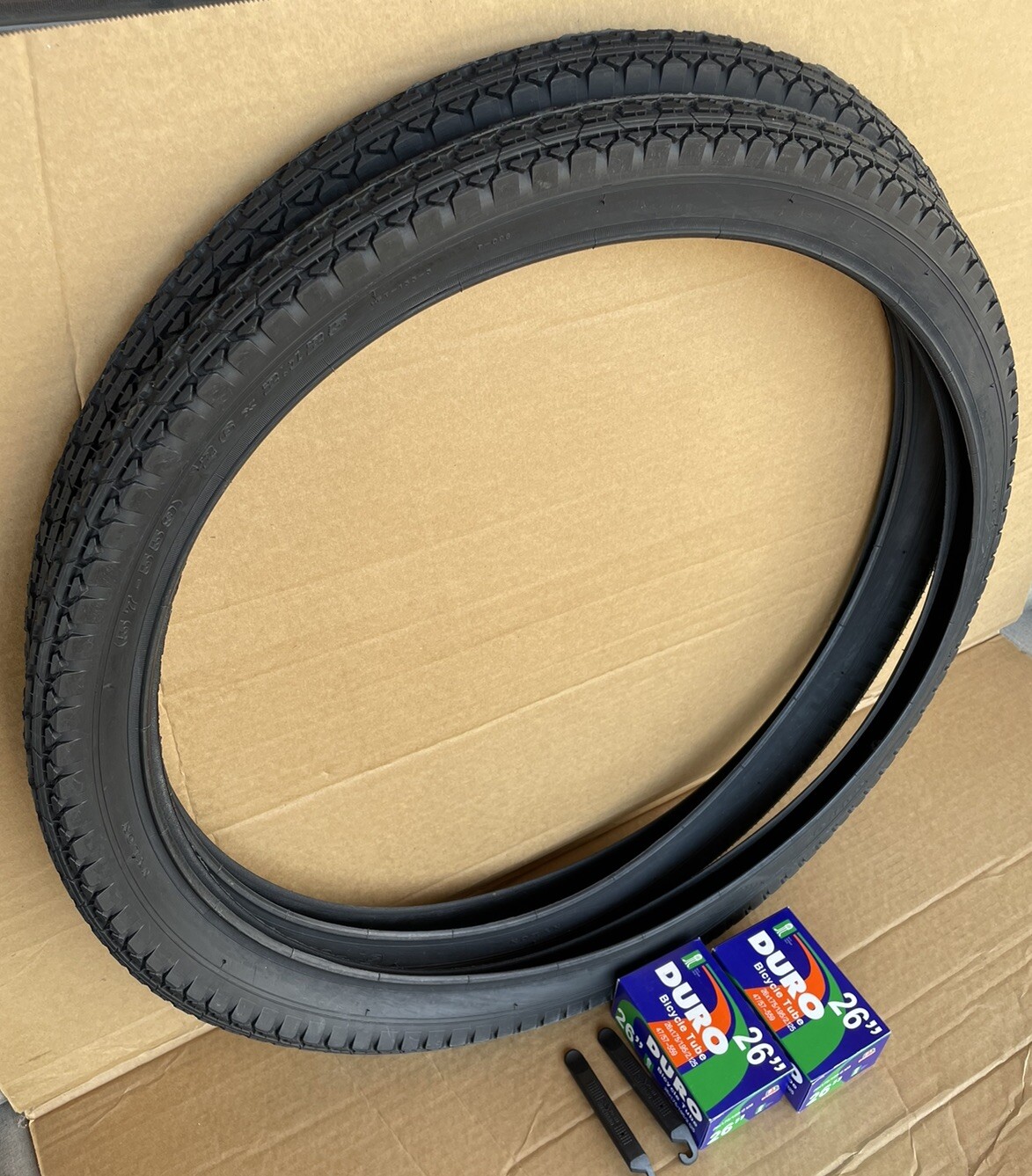 All Black Tires And Tubes Set Diamond Thread Duro