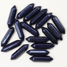 30pz Pietra Sabbia Blu Naturale Guarigione Colonna Esagonale Reiki per Arredamento Casa