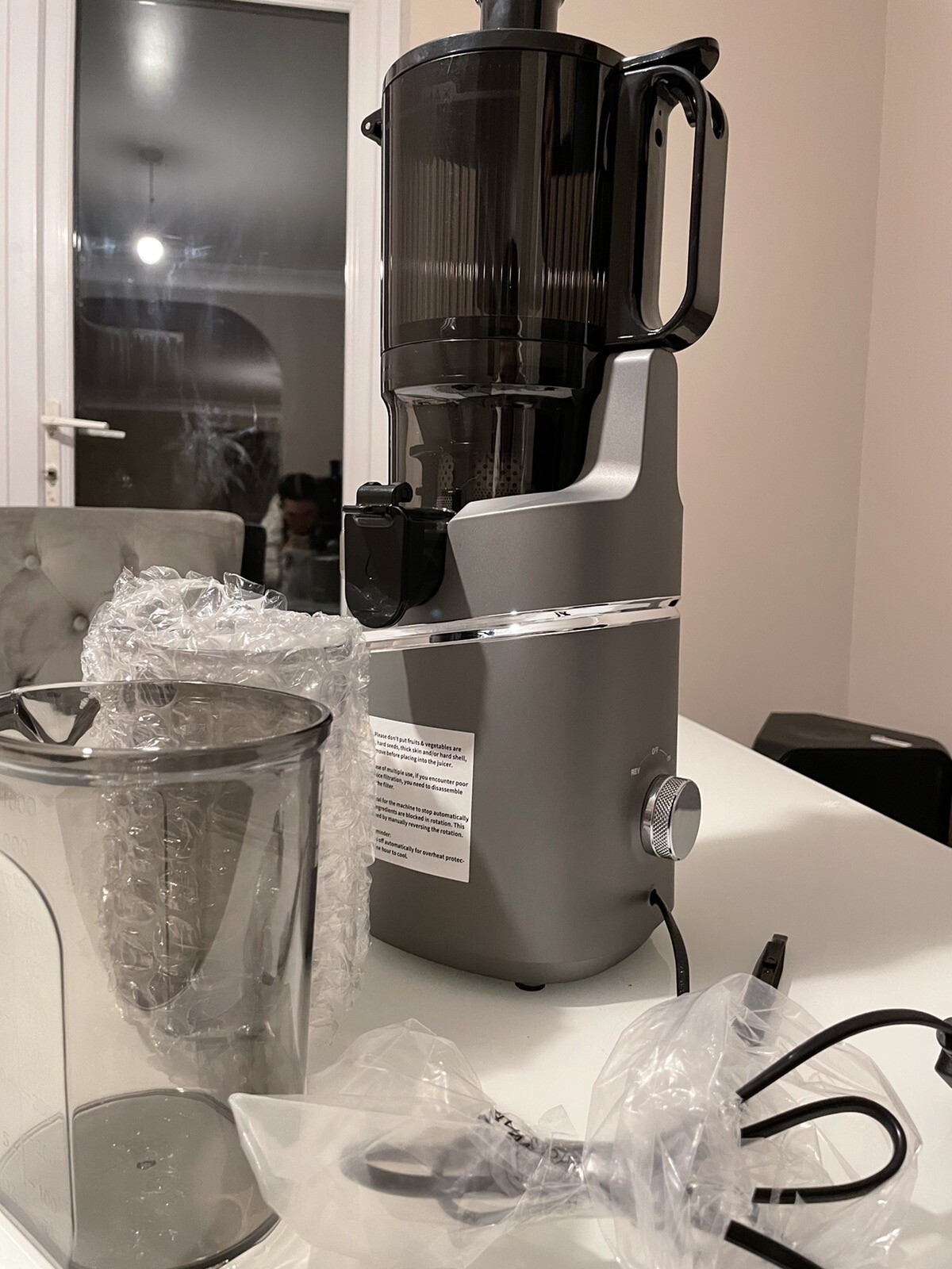 AMZCHEF Automatic Cold Press Juicer Machines 250W 1.8L Capacity Slow