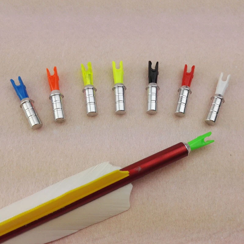 50pcs Archery Arrow Nocks Pin Plastic Tails Needle Adapter Shaft DIY Bow - Image 3 of 4