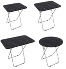 Folding Snack Table Black Marble Style Wooden Top TV Dinner Laptop Picnic Coffee