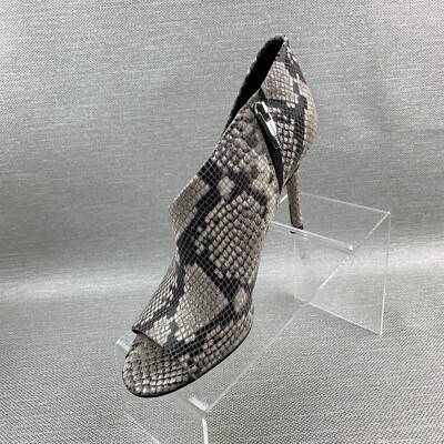 Vince Camuto Careeta Booties Snake Print Open Toe Zip Stiletto