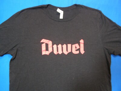 Duvel Belgian Ale T-Shirt Red Letters Black Shirt Size XL