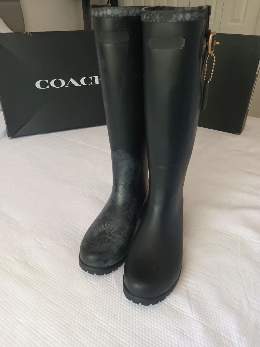 Coach tall 2025 rain boots