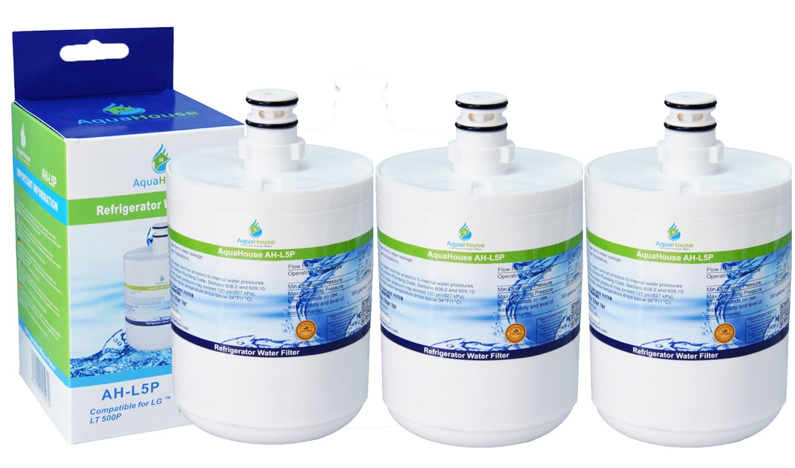 3x AH-L5P Compatible for LG LT500P Water Filter 5231JA2002A GEN11042FR-08 Fridge
