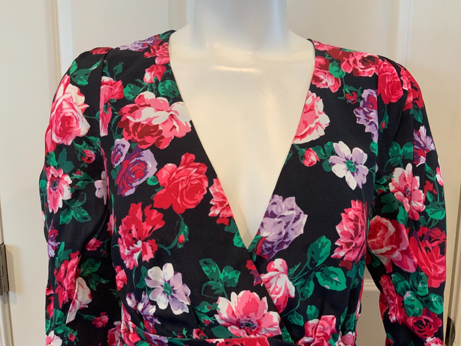 Ronny Kobo Edrea Black, Pink & Purple Floral-Patterned Mini Dress, Size S, NWT!