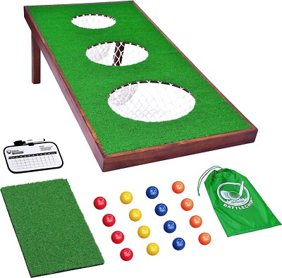 GoSports BattleChip PRO Backyard Golf Cornhole Chipping Game Training Aid 4x2 ft