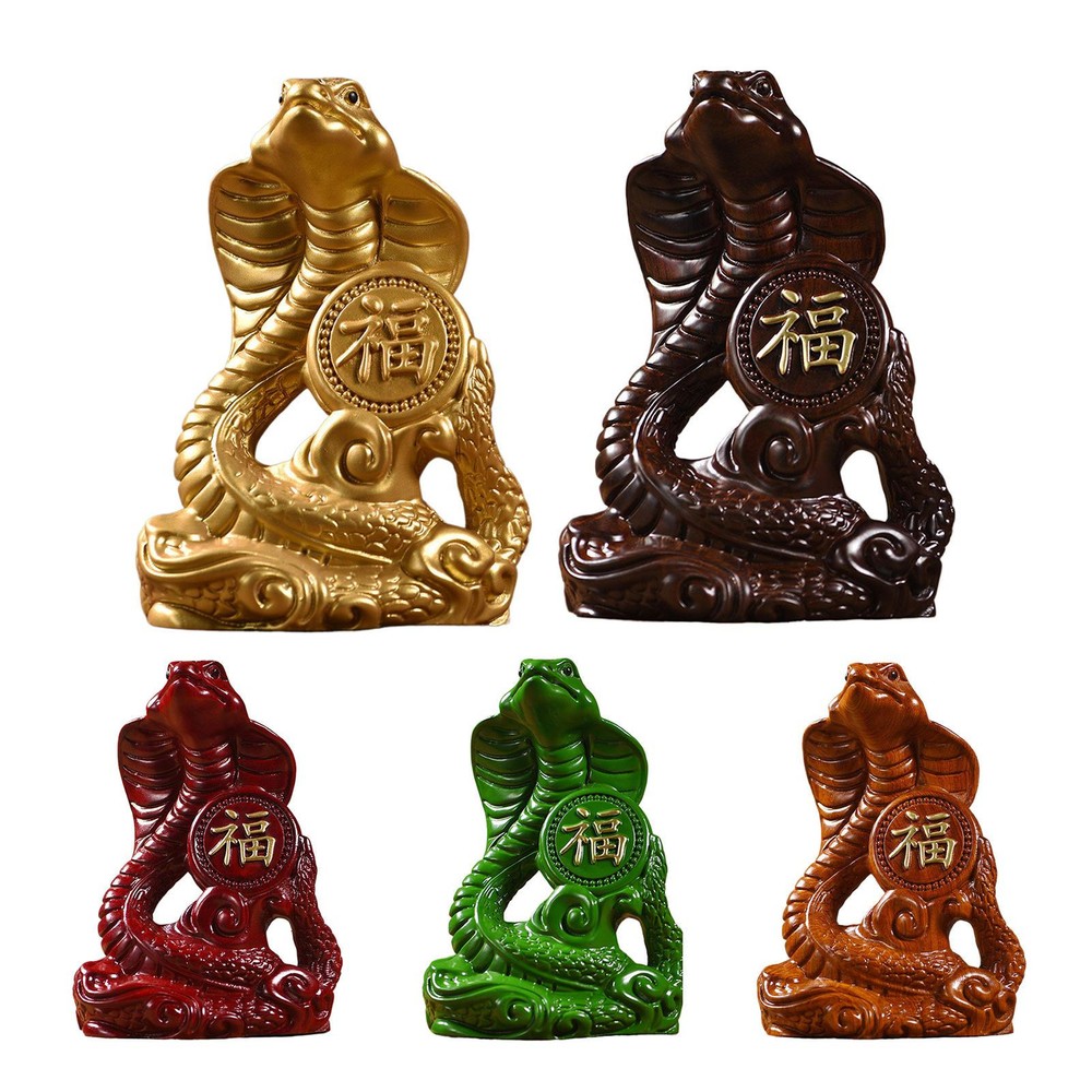2025 Chinese Snake Figurine Carved Wooden Feng Shui Snake Figurine Snake Statue