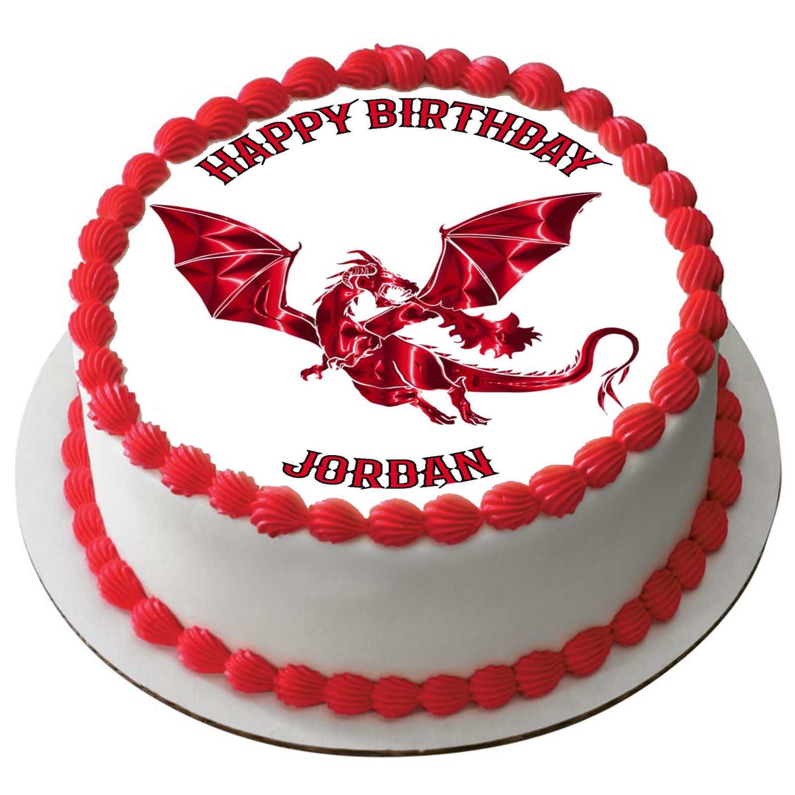 DRAGON 7.5"" ROUND RICE WAFER PAPER EDIBLE PREMIUM CAKE TOPPER MYTHICAL D6