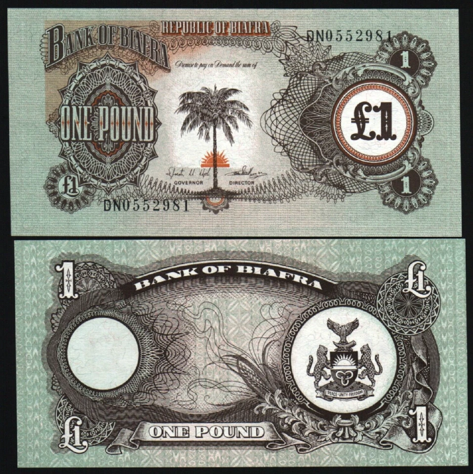 Biafra £1 Pound P-5 UNC 1968-1969 x 50 Pcs BUNDLE Pack Lot World Currency NOTE - Image 3 of 4