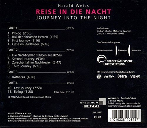 Journey Into the Night, Harald Weiss, Audio CD, New, FREE - Bild 1 von 1