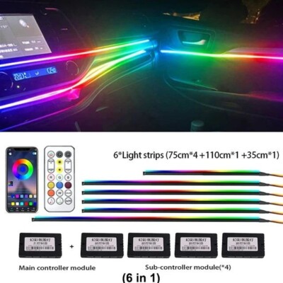 RGB Symphony Car Atmosphere Interior LED Acrylic Guide Fiber Optic Ambient Light
